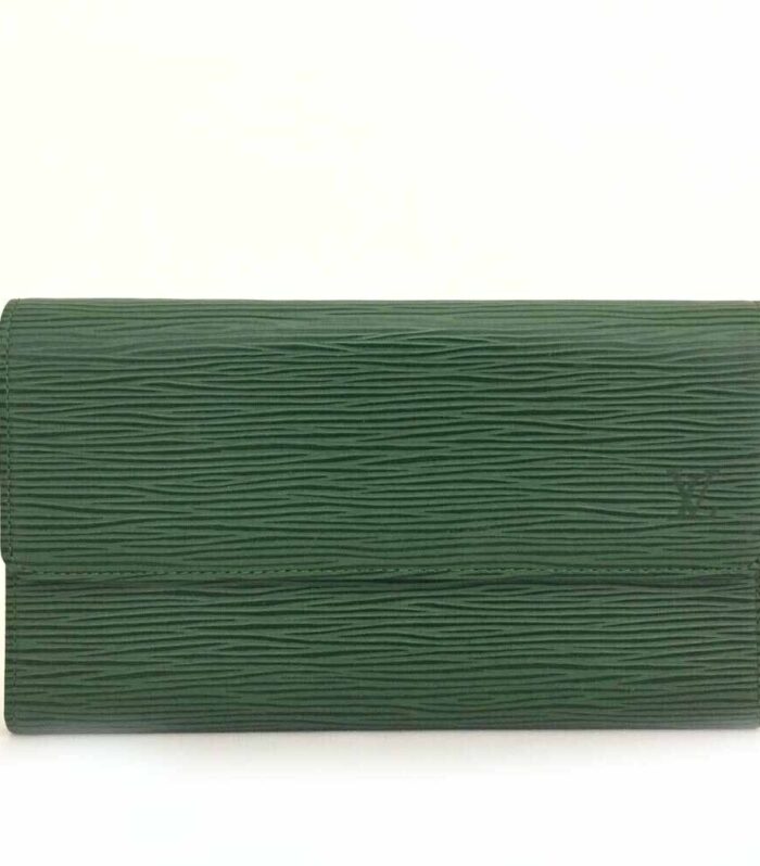 Louis Vuitton Epi Porte Feuille Sarah Leather Long Bifold Wallet Green